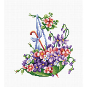 BRODERIE IN CRUCIULITA B101 ” UMBRELA VERDE „