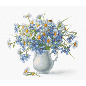 BRODERIE IN CRUCIULITA B2275 ” ALBASTRELE SI ROMANITE „